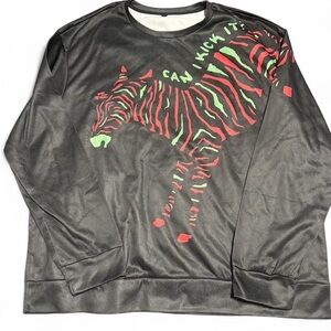 Black & green “Can I Kick It “ polyester sweatshirt 2X